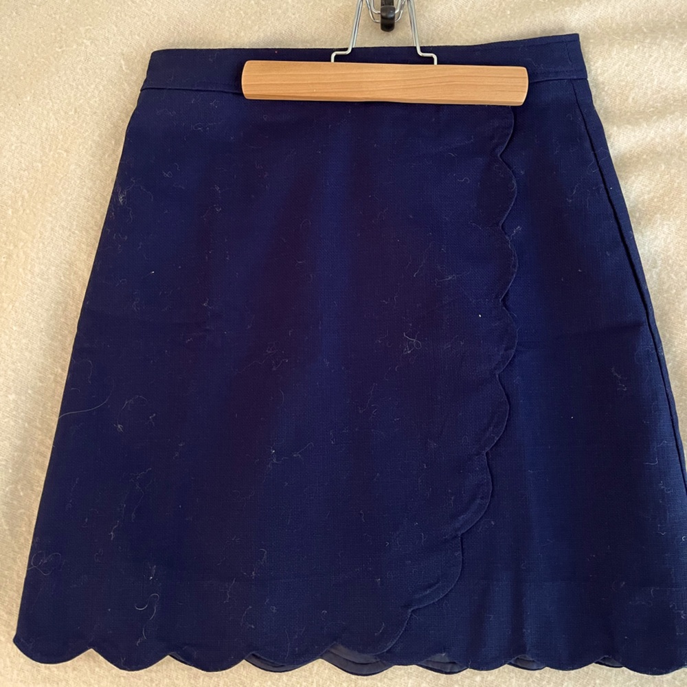 Navy blue scalloped J.crew skirt